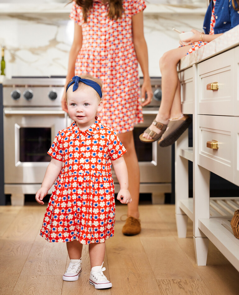 Far Out Flowers on Orange Spice Mommy & Me Dress | Hanna Andersson