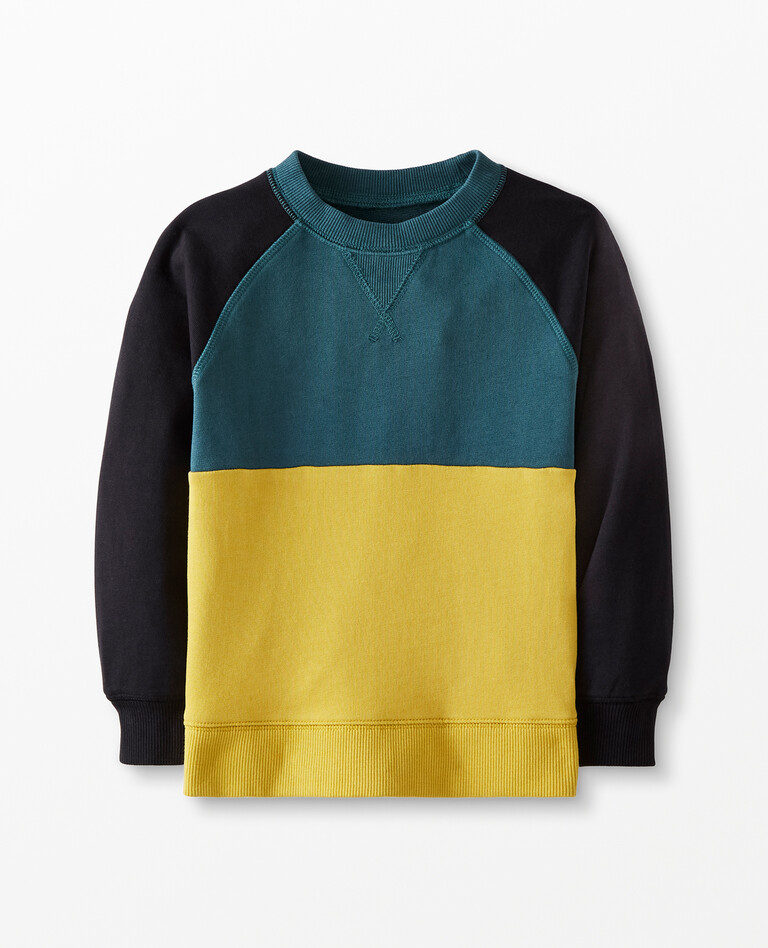 Colorblock Crewneck Sweatshirt In French Terry | Hanna Andersson