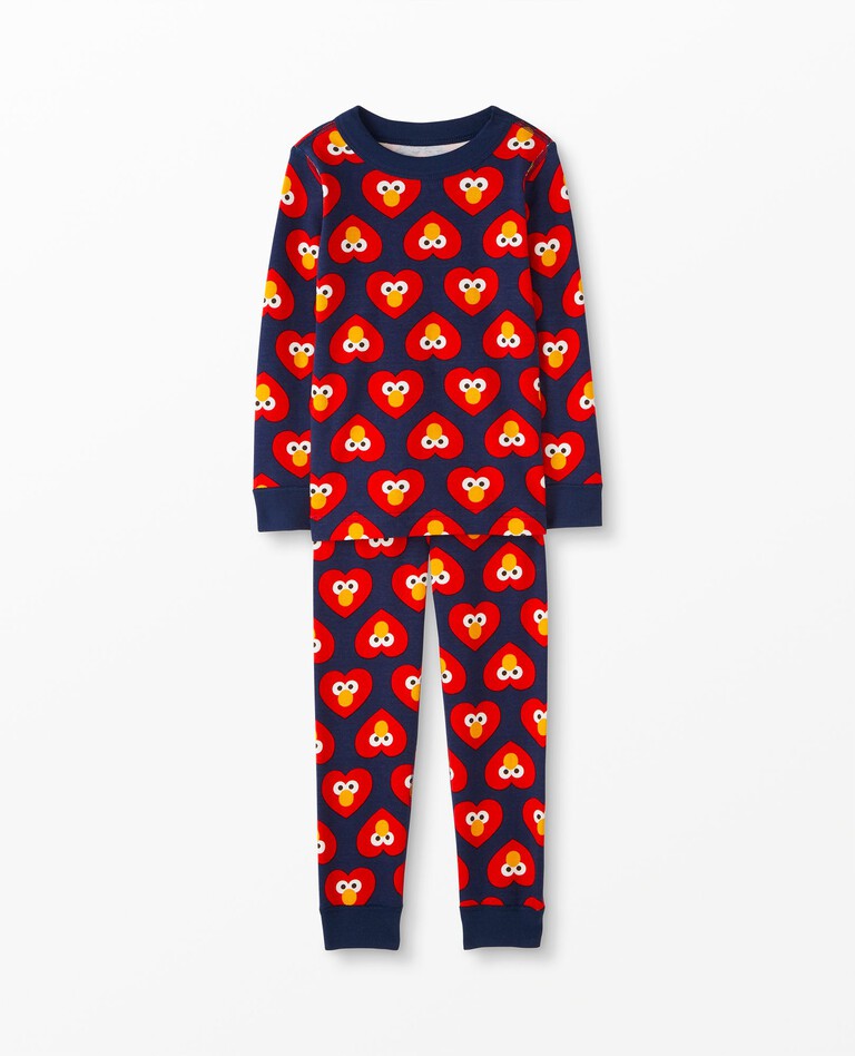 Pickering Kiezen Antarctica Sesame Street Valentines Long John Pajama Set | Hanna Andersson
