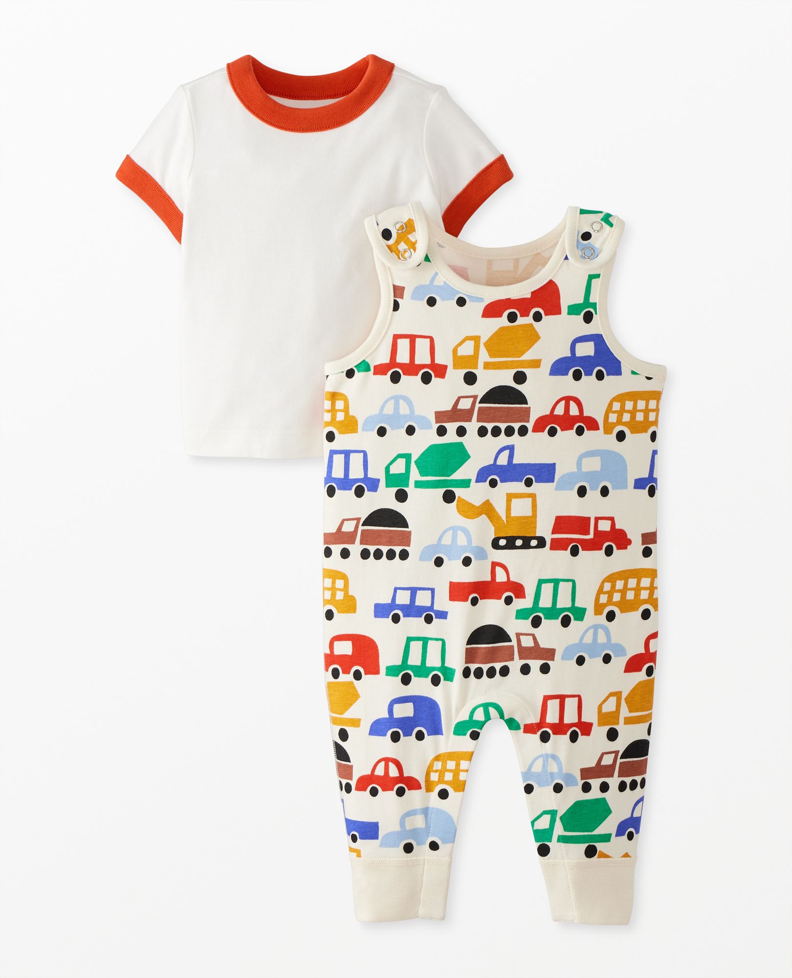 Toddler Boy Pig Nose Print Top And Letter Print Overalls